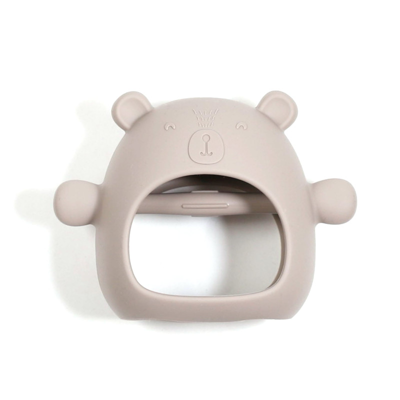 Bulle Mitaine de Dentition en Silicone - Ours Taupe