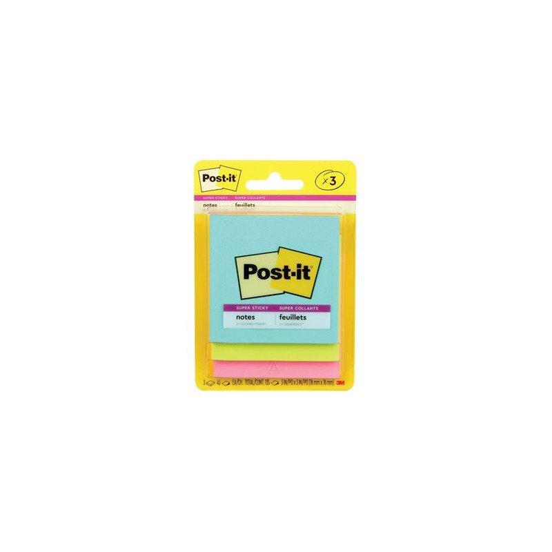 Post-it Feuillets Post-it® Super Sticky - collection Éclat de lumière