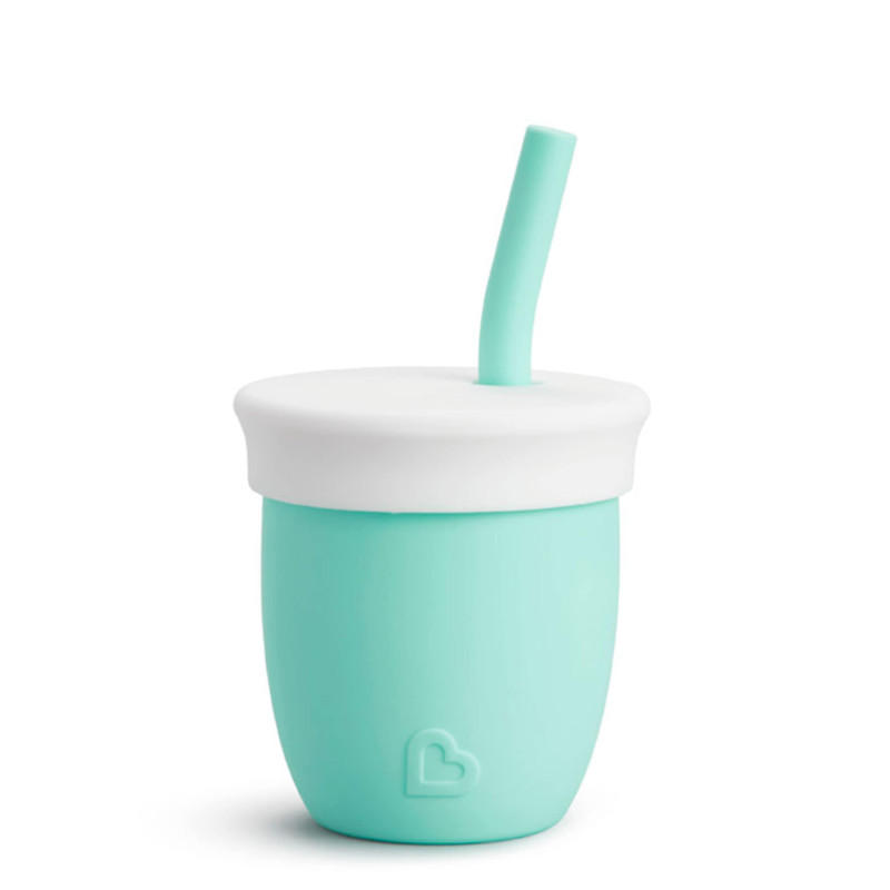 Silicone Cup with Straw 4oz - Mint