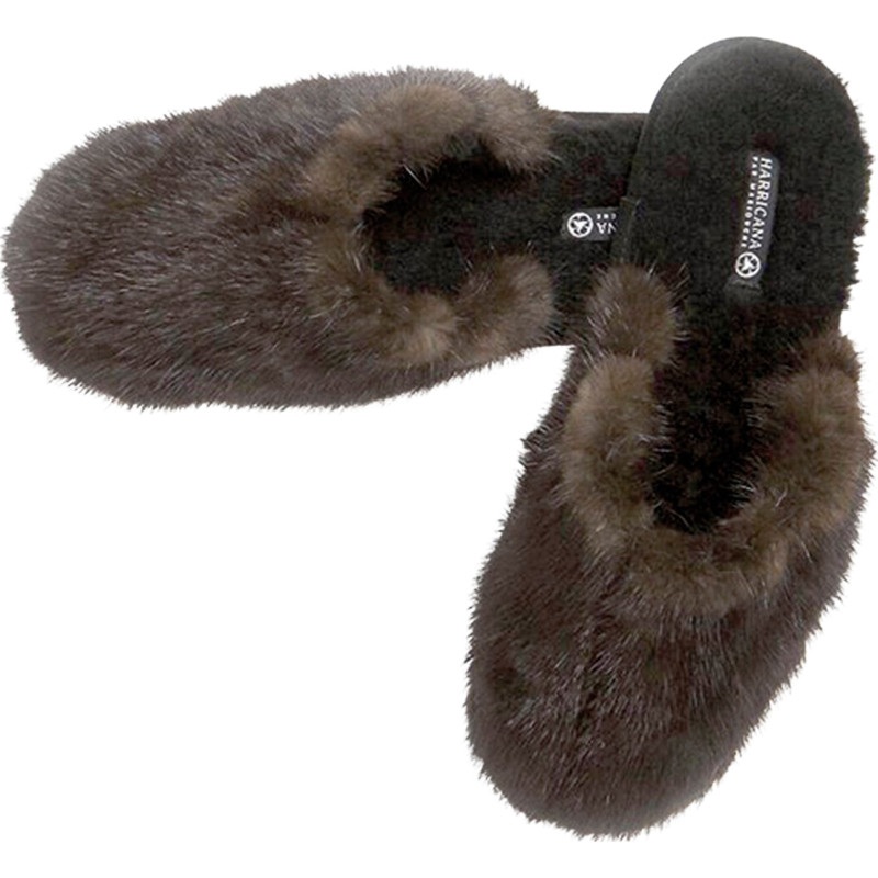 Classic Mink Slippers with Recycled Fur - Men's