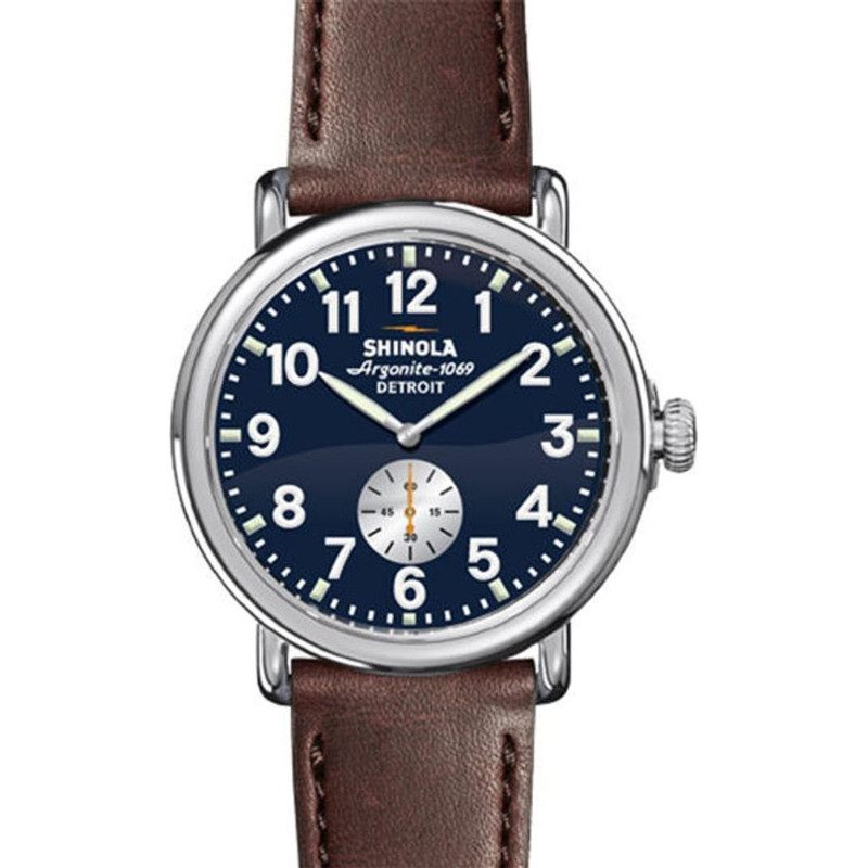 Shinola Montre avec bracelet en cuir Cattail The Runwell 41mm