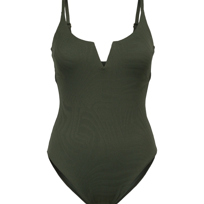 One-piece swimsuit with semi-high leg - Women's