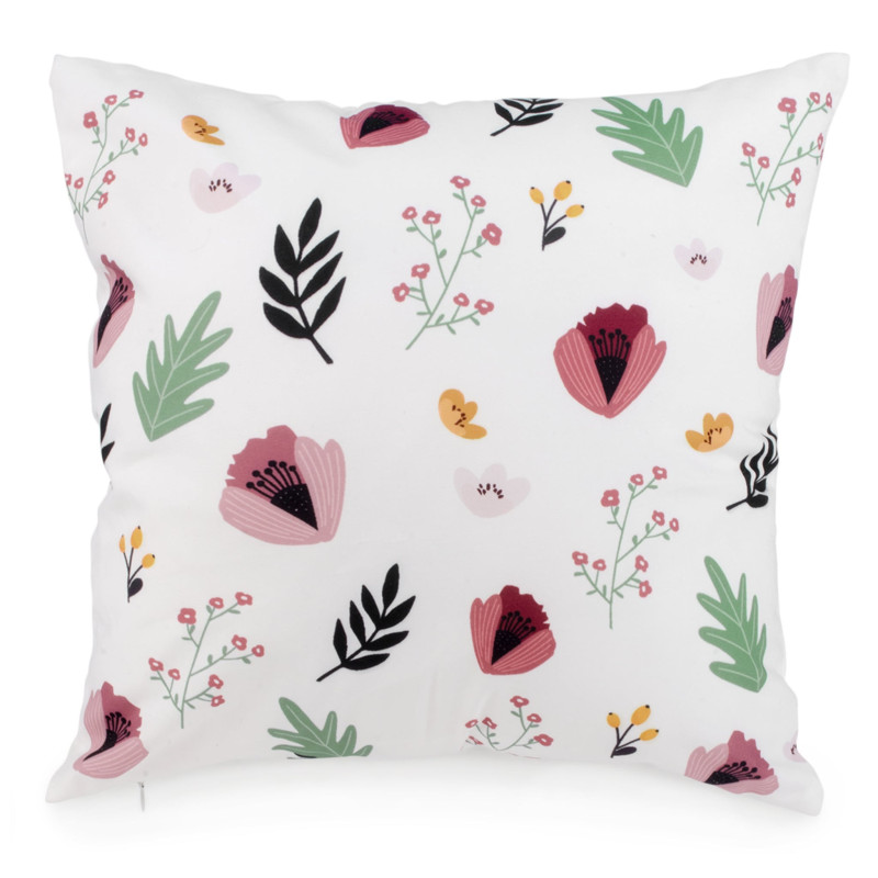 Pink Flowers Pattern Cushion