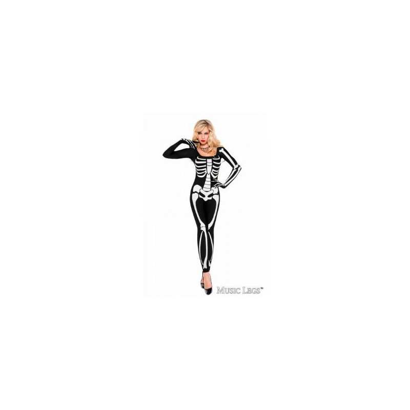 Squelette -  costume "bodysuit" de squelette (adulte)