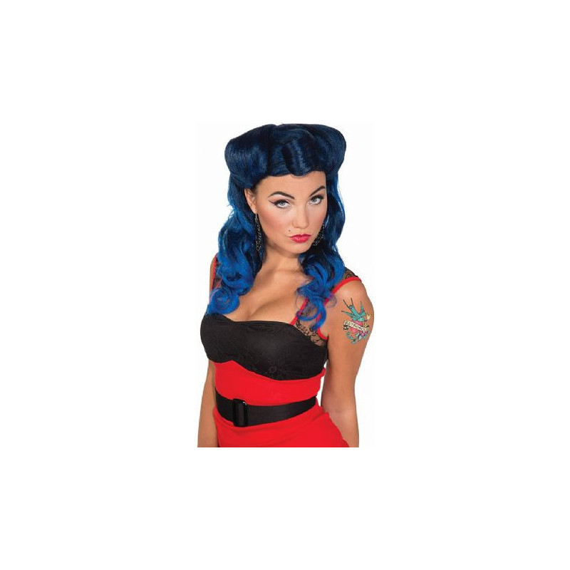 1950 -  perruque de maxine - bleu foncé (adulte)