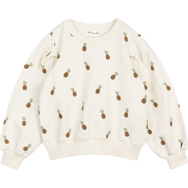 Pineapple Print Fleece Sweatshirt - Girls
