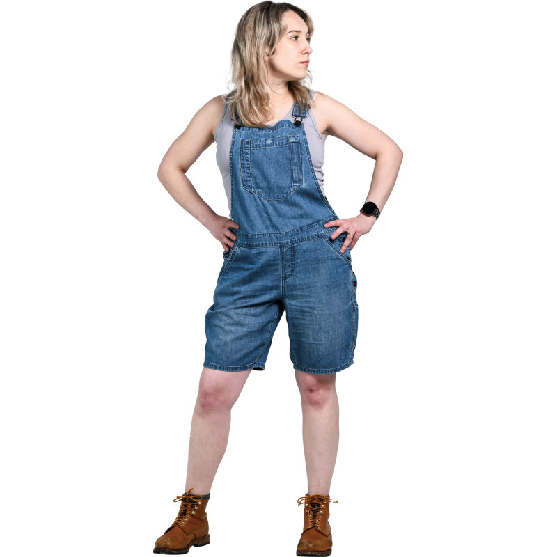 Short utility hemp overalls - Women's