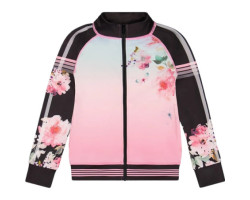 Pink gradient sports jacket with print - Big Girls