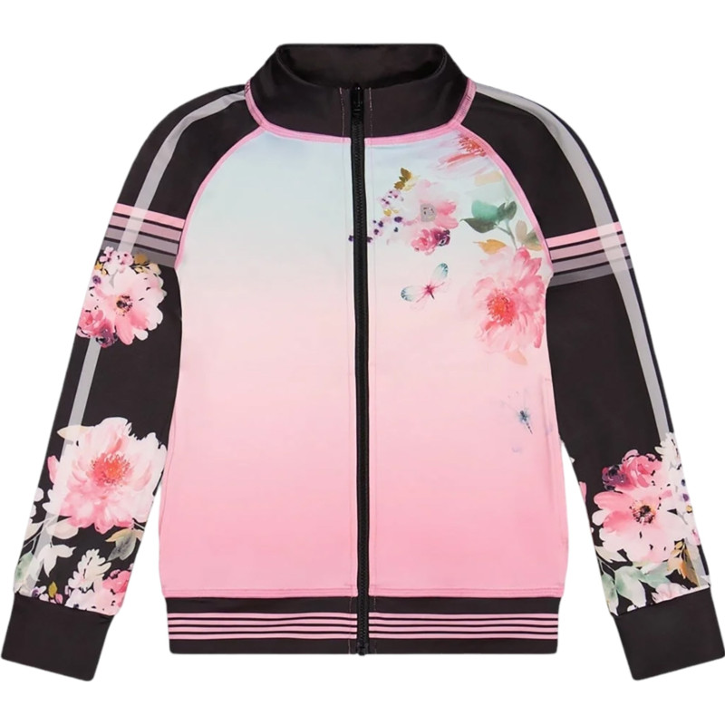 Pink gradient sports jacket with print - Big Girls