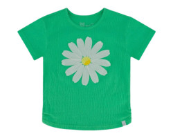 Crinkled jersey T-shirt with applique - Big Girl