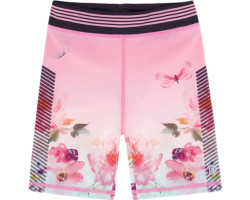 Pink gradient sports cycling shorts with print - Big Girls