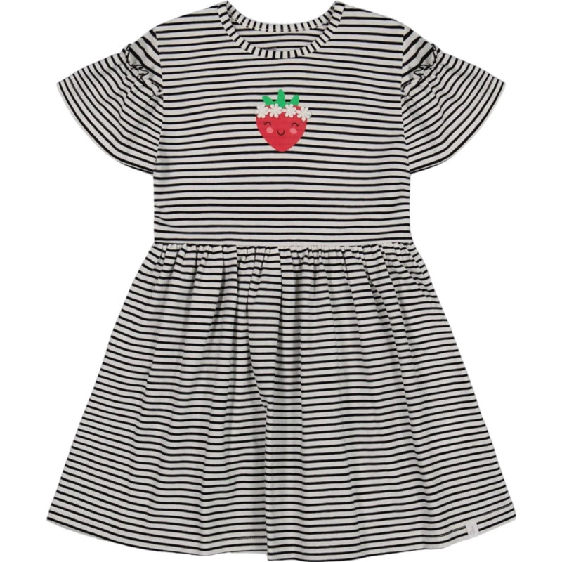 Dress with ruffled sleeves in organic cotton - Big Girl