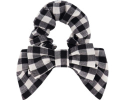 Black and white gingham hair tie - Girl