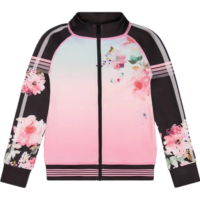 Pink gradient sports jacket with print - Little Girl