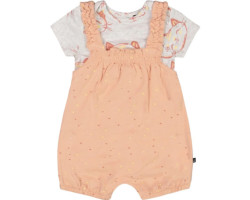 Organic cotton onesie and overalls set - Baby Girl