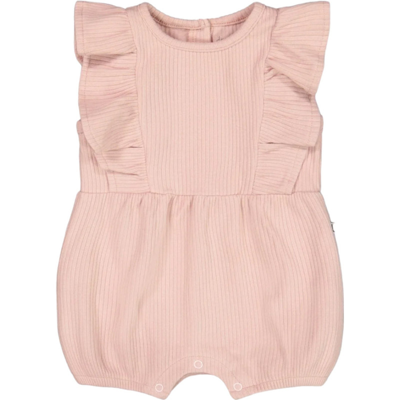 Ribbed organic cotton playsuit - Baby Girl