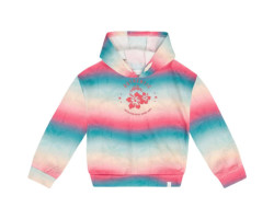 French Cotton Tie-Dye Wave Print Hooded Sweatshirt - Little Girl