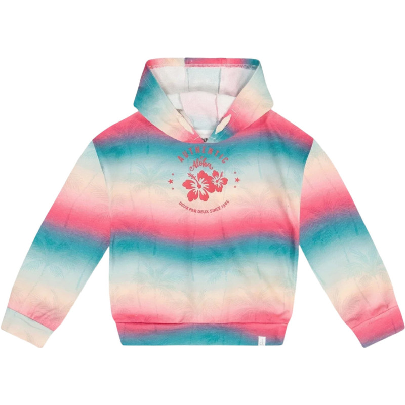 French Cotton Tie-Dye Wave Print Hooded Sweatshirt - Little Girl