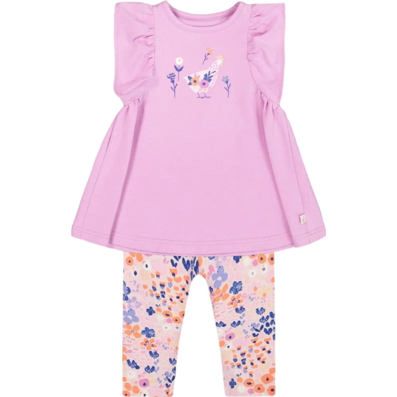 Organic cotton tunic and capri legging set - Baby Girl