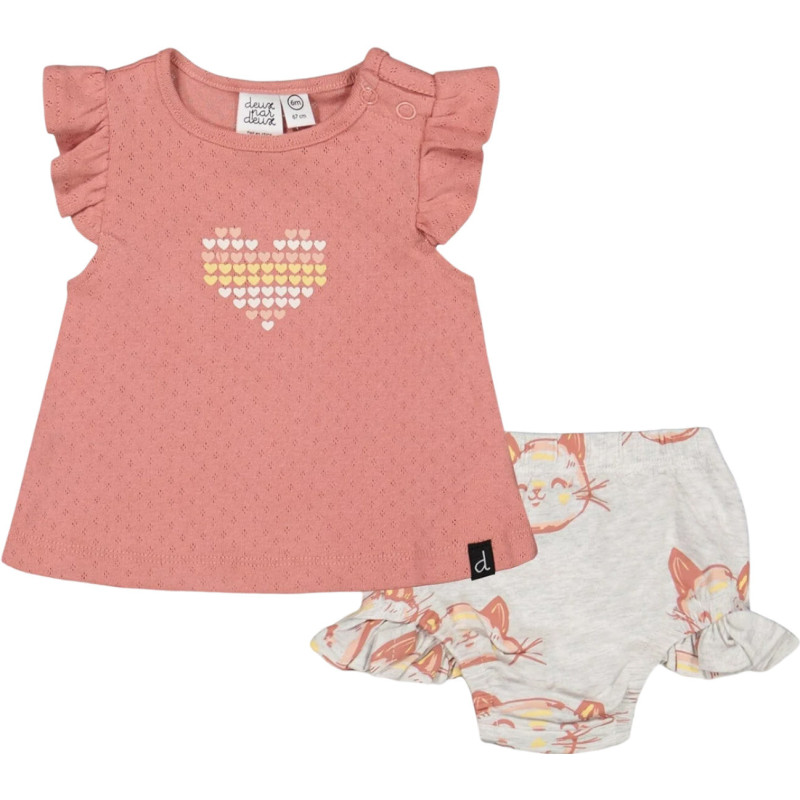 Organic cotton top and bloomer set - Baby Girl