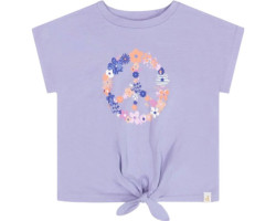 Top with print and bow in organic cotton - Little Girl
