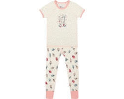 Deux par Deux Ensemble pyjama deux-pièces imprimé de fraises en coton biologique - Petite Fille