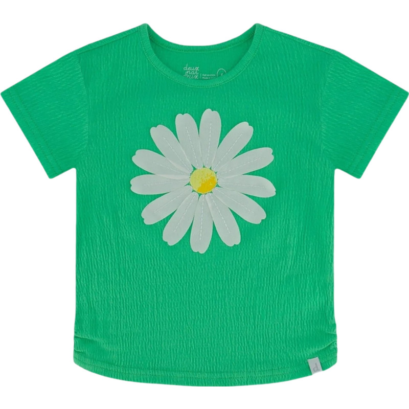 Crinkled jersey T-shirt with applique - Little Girl