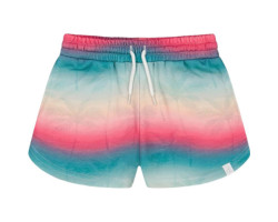 Shorts with tie-dye wave print in French cotton - Little Girl