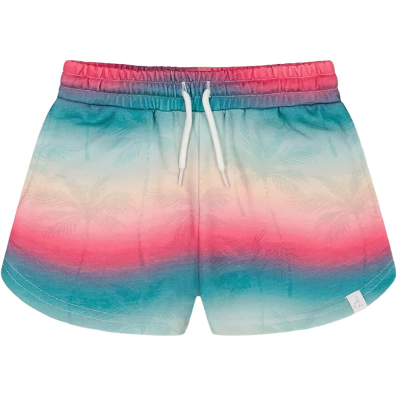 Shorts with tie-dye wave print in French cotton - Little Girl