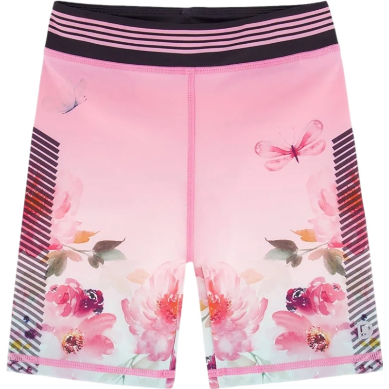 Pink gradient sports cycling shorts with print - Little Girl