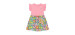 Bi-material dress in organic cotton jersey - Little Girl