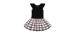 Bi-material dress with gingham tulle skirt - Little Girl