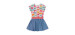 Bi-material dress with chambray skirt - Little Girl