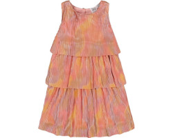Rainbow pleated metallic dress - Little Girl