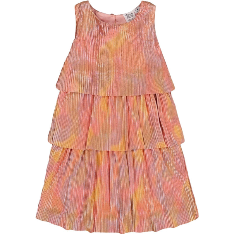 Rainbow pleated metallic dress - Little Girl