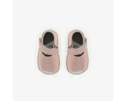 Pale pink sandals with soft sole in suede, newborn
