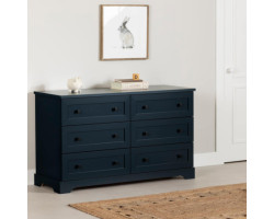 South Shore Commode double 6 Tiroirs - Hazen Bleu Marine