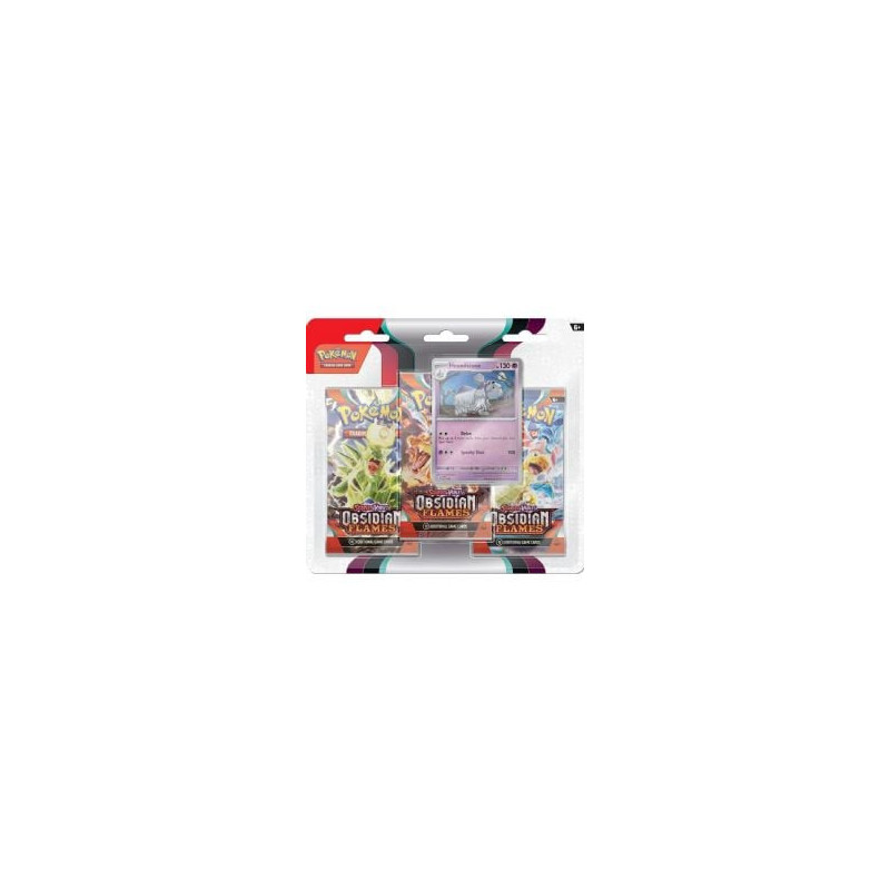 Pokémon -  obsidian flames paquet de 3 blister - tomberro (anglais) sv3 -  scarlet and violet