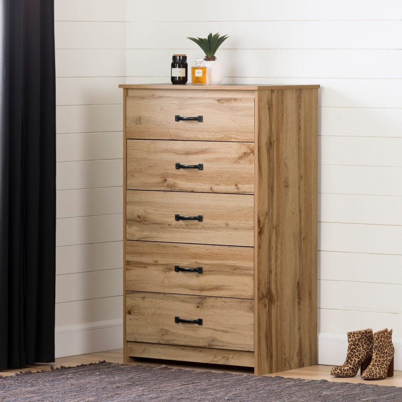 5-drawer chest of drawers - Tassio Nordic oak