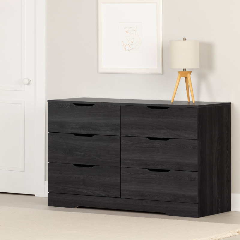 Double Desk 6 Drawers - Holland Gray Oak