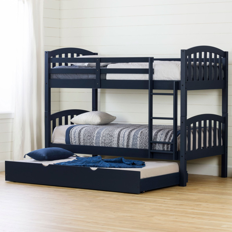 Bunk Beds with Trundle Bed - Asten Blue