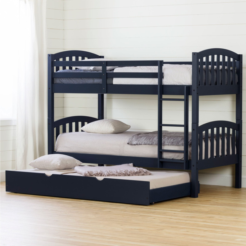 Ulysses Bunk Beds with Trundle Bed - Blueberry Blue