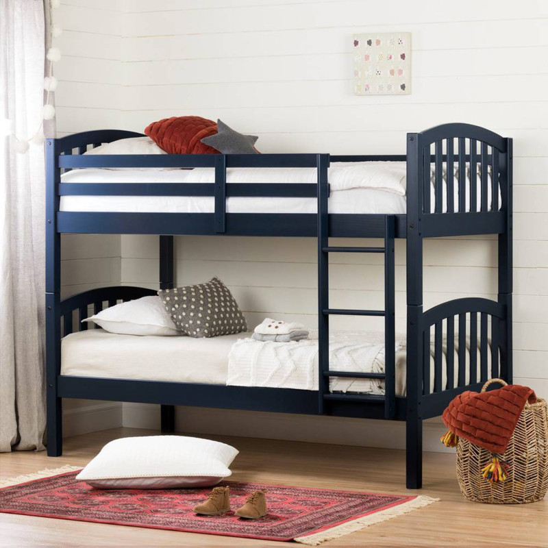 Summer Breeze Solid Wood Bunk Bed - Navy Blue