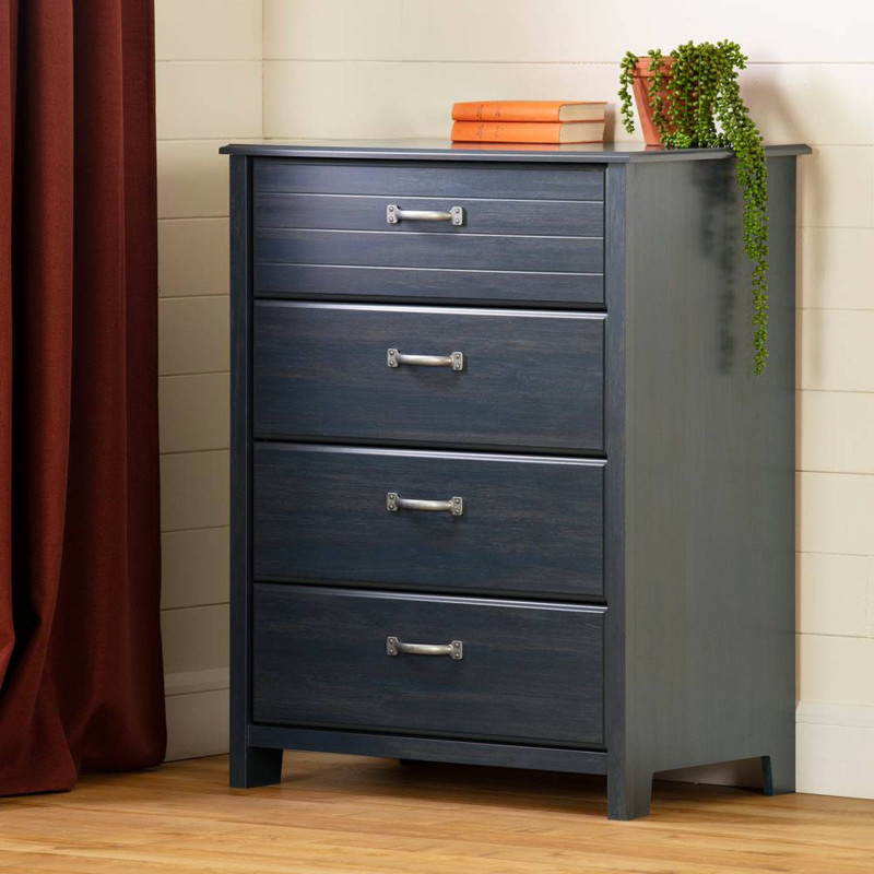 Asten 4-Drawer Desk - Blueberry