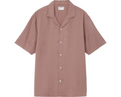Short-sleeved shirt with flowing notched collar - Men