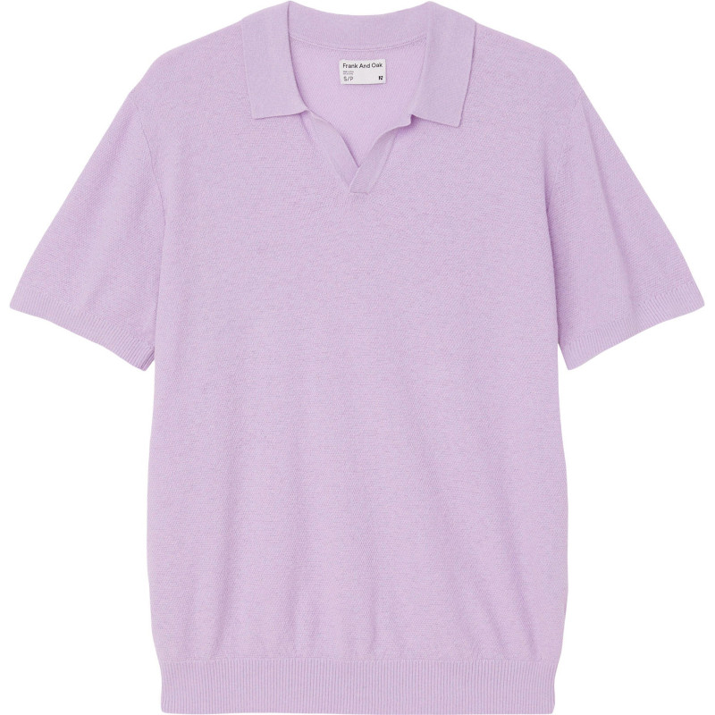 Short-sleeved linen knit polo shirt - Men