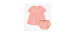 Coral short sleeves dress and bloomer in organic cotton, newborn