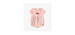 Light pink knitted one piece balloon shape with jacquard pattern, newborn