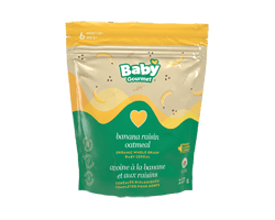 BABY GOURMET Céréales biologiques, 227 g, gruau à la banane et aux raisins