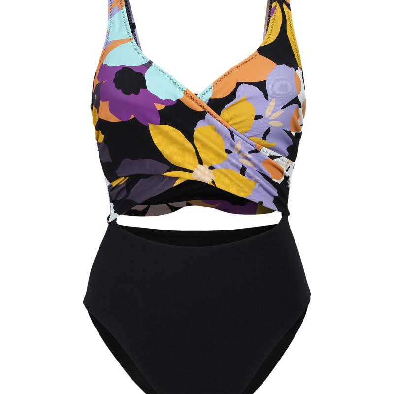 Aqua Bloom Recycled High-Leg Crossover One-Piece Swimsuit - Women's